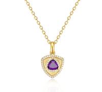 FANCIME Trinity Leroy Collier triangle avec pierre de naissance pour femme en argent sterling 925 avec pendentif en pierre précieuse pour anniversaire, Saint-Valentin, cadeau pour femme, Argent