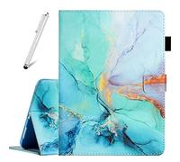 Fancity Coque pour iPad 10ème Génération 10.9 pouces - Étui en Cuir Synthétique avec Intelligent Sommeil/Réveil & Porte-stylo & Pochette pour Carte, Compatible avec 2022 iPad 10.9 pouces, Marble Green