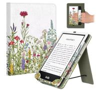 Fancity Étui compatible avec Kindle Paperwhite 12e/11e génération et Colorsoft Signature Edition 2024 2025, fonction veille/réveil intelligent avec béquille pour liseuses de 6,8/7", motif jardin de
