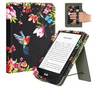 Fancity Étui compatible avec Kindle Paperwhite 12e/11e génération et Colorsoft Signature Edition 2024 2025, fonction veille/réveil intelligent avec béquille pour liseuse 6,8"/7", colibri noir