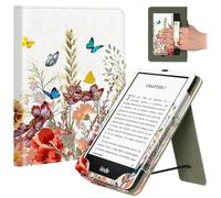 Fancity Étui compatible avec Kindle Paperwhite 12e/11e génération et Colorsoft Signature Edition 2024 2025, fonction veille/réveil intelligent avec béquille pour liseuses de 6,8/7", motif papillon