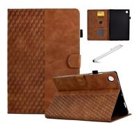 Fancity Étui pour Samsung Galaxy Tab A8 10.5" version 2022, support multi-angle en daim avec mise en veille automatique, emplacement pour carte pour Tab A8 2022 [SM-X200/X205/X207], marron