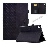 Fancity Étui pour Samsung Galaxy Tab A8 10,5" version 2022, support multi-angle en daim avec mise en veille automatique, porte-crayon, emplacement pour carte pour Tab A8 2022 [SM-X200/X205/X207], noir