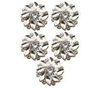 Fancy Buttons for Clothes, 0.26cm Alloy Glass Rhinestone Button Covers Decorative Flower Clips No-Sew Shirt Suit Dress Accessories for DIY Sewing, Fashion