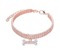Fancy Collier pour chien - Collier en strass - Pendentif en forme d'os scintillant - Élégant bijou pour chien de chat pour mariages, fêtes, accessoire magique pour chiots, chatons, utilisation cadeau