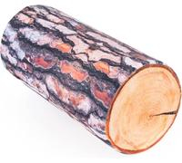 FANCY Coussin Décoratif en Forme de Tronc d'arbre 40 cm Coussin Canapé Mini Traversin Déco Salon Bois Peluche Bûche Réaliste Oreiller Rouleau Cylindrique (Pin)