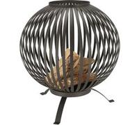 Esschert Design Balle à Feu Bandes Noir Acier au Carbone Chauffage Chéminée