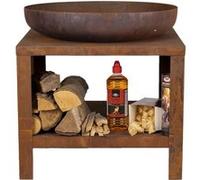 - Braséro en métal avec range bois 60 cm rouille
