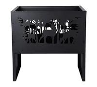 Brasero Rectangulaire Découpe Laser Cerfs Noir