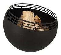 Brasero Terrase Rond Bandes Coloris Noir - 58 X 58 X 46,5 Cm - Esschert Design Multicolore