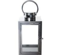 Lanterne En Fer Anthracite Et Verre 15 X 15 X 28 Cm Gris