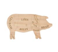 Fancy Flames Planche à Découper Forme De Cochon En Bambou - Beige - L 49 X P 27,5 Cm