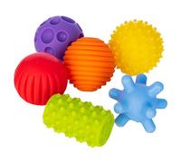 FANCY Kit de 6 Balles Sensorielles pour Bébé - Jouet d’éveil Premier Âge Jeu de Bain Multicolore et Texturé pour Développement de la Motricité de Bébé Balles (6 cm)