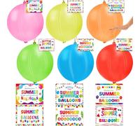 Fancy Land Lot de 24 ballons de fin d'année pour étudiant de la part d'un enseignant avec étiquettes pour maternelle, remise de diplôme, cadeaux d'été en vrac pour enfants dernier jour d'école