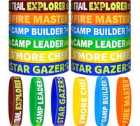 Fancy Land Lot de 30 bracelets en silicone pour fête de camping, aventure, décorations de fête d'anniversaire, cadeau pour enfants et adultes, activités d'été, fournitures essentielles