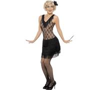 Fancy Me - Déguisement Femmes Sexy Jazz Charleston à Franges 1920s 30s Taille 36-46 - Noir, 36-38