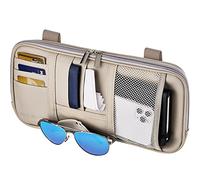 Fancy Mobility Organiseur de pare-soleil de voiture - Accessoires d'intérieur de voiture, SUV et camion - Fermeture magnétique pour porte-lunettes et poches horizontales sur toute la longueur - Permet