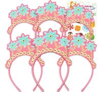 Fancy Nancy Ensemble d'accessoires de cheveux pour filles - Ensemble avec 6 bandeaux pour fêtes costumées et tatouages temporaires | Cadeaux de fête d'anniversaire fantaisie pour enfants