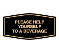 Fancy Please Help Yourself To A Beverage Panneau Noir Doré Taille M