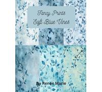 Fancy Prints in Soft Blue Vines Scrap Book Paper Pad 11"x 8.6" Double Sided 12 Patterns Floral