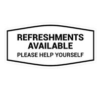 Fancy Refreshments Available Please Help Yourself Panneau Blanc Taille L