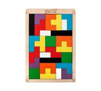 FANCY Tetris en Bois Jeu Tangram pour Enfant 15 x 22 cm - Casse-tête Montessori en Bois Jouet Tetris Puzzle Géométrique Activité pour Les Adultes et Enfants de 3 4 5 6 7 8 9 10 Ans