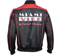 Fancyd Miami Vice Jacket The Fall Guy, Noir Rouge - Cuir, M