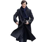 Fancyd Sherlock Holmes Benedict Cumberbatch Trench-coat en laine et coton pour homme Noir, Noir - Coton - Pour Homme, XL