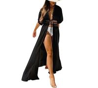 FANCYINN Femmes Robe De Plage De Plage,Noir,S(34-36)