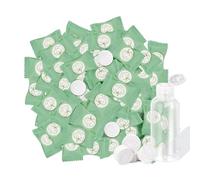 Fancyou Serviette Compressée Jetable 300, Rince Doigts Lingettes Ultra-douce, 100% Biodégradable Serviette Visage Voyage,Mini Chiffons de Nettoyage Comprimés,Peu Encombrant,Torchon,Absorbant(Vert)