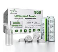 Fancyou Serviette Compressée Jetable 500, Rince Doigts Lingettes Ultra-douce, 100% Biodégradable Serviette Visage Voyage,Mini Chiffons de Nettoyage Comprimés,Peu Encombrant,Torchon,Absorbant(Blanc)