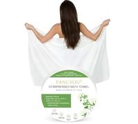 fancyou Serviette Comprimée Grande - 100% Coton Serviettes de Bain Jetables pour Voyage - 140 x 70cm Serviette Voyage Idéale pour Hôtel,Camping,Randonnée,Sport,Plage,Natation,Vacances[1 Pack Vert]