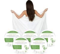fancyou Serviette Comprimée Grande - 100% Coton Serviettes de Bain Jetables pour Voyage - 140 x 70cm Serviette Voyage Idéale pour Hôtel,Camping,Randonnée,Sport,Plage,Natation,Vacances[5 Pack Vert]