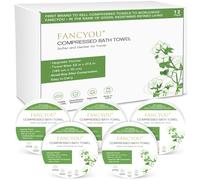 fancyou Serviette de Bain Comprimée Grande - 140 x 70cm Serviettes de Bain Jetables pour Voyage - Serviette Voyage Idéale pour Hôtel,Camping,Randonnée,Sport,Plage,Natation,Vacances[12 Pack Vert]