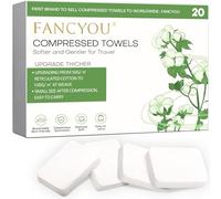 FANCYOU Serviette nettoyante compressée 30x23cm 20 pièces en vrac Nettoyant facial expansible Lingettes jetables pour le visage Pastilles Lingettes portables pour les soins personnels