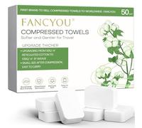FANCYOU Serviette nettoyante compressée 30x23cm 50 pièces en vrac Nettoyant facial expansible Lingettes jetables pour le visage Pastilles Lingettes portables pour les soins personnels