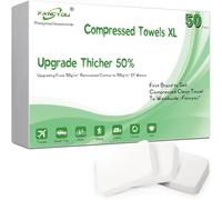 FANCYOU Serviette nettoyante compressée 30x23cm 50 pièces en vrac Nettoyant facial expansible Lingettes jetables pour le visage Pastilles Lingettes portables pour les soins personnels