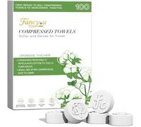 FANCYOU Serviettes jetables pour le visage Pastilles 23x19cm 100 pièces Serviettes de nettoyage expansibles pour le visage emballées en vrac Tablettes de serviettes de toilette jetables