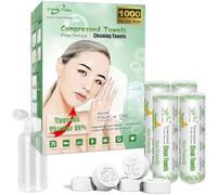 FANCYOU Serviettes jetables pour le visage Pastilles 23x19cm 1000 pièces Serviettes de nettoyage expansibles pour le visage emballées en vrac Tablettes de serviettes de toilette jetables