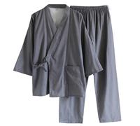 FANCYPUMPKIN Costume de Pyjama Kimono de Robe de Chambre de Style Japonais pour Hommes -[Taille L-A10]