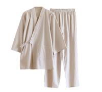 FANCYPUMPKIN Costume de Pyjama Kimono de Robe de Chambre de Style Japonais pour Hommes -[Taille L-A11]