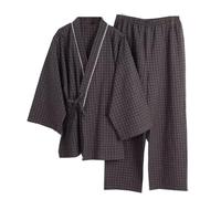 FANCYPUMPKIN Costume de Pyjama Kimono de Robe de Chambre de Style Japonais pour Hommes -[Taille L-A6]
