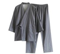 FANCYPUMPKIN Costume de Pyjama Kimono de Robe de Chambre de Style Japonais pour Hommes -[Taille L-A9]