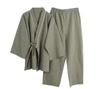 FANCYPUMPKIN Costume de Pyjama Kimono de Robe de Chambre de Style Japonais pour Hommes -[Taille M-A7]