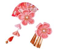 FANCYPUMPKIN Pinces à cheveux en éventail Sakura faites à la main de style japonais, accessoires pour cheveux kimono/hanfu/yukata pour cosplay/mariage-E06