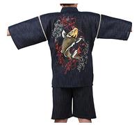 FANCYPUMPKIN Pyjama d'été deux pièces pour homme kimono japonais short à manches courtes tailles XL- J4