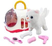 Fancysky Animaux Interactif Enfant, Chien Promener Jouet, Chien Interactif Jouet Enfant 3 Ans, Peluche Chien Qui Bouge, Peluches Animaux Interactifs, Interactif Électronique Chat Chien (Chaton)