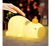 Fancysky Lampe de Nuit en Silicone Pour Enfants,Veilleuse Rechargeable en Silicone Capybara,Lampe de Chevet Tactile, 7 Couleurs Changeantes pour les Chambres d'Enfants et de Bébés (Capybara)