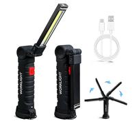 Fancysky Led Lampe de Travail, Rotation à 360, Lampe Inspection Magnétique, 5 Modes, Baladeuse Rechargeable, Lampes de Poche Led, COB Baladeuse Rechargeable pour Garage, Camping, Urgence