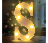 Fancysky Lettre Lumineuse, Lettres LED 22 cm, Idéales pour les Demandes en Mariage, les Festivals, les Fêtes et Autres Occasions, pour Créer une Atmosphère Romantique et Chaleureuse (S)